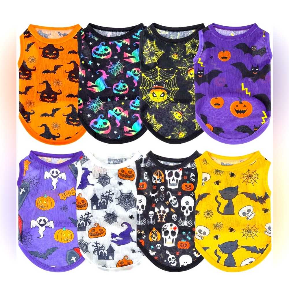 8 Pieces Halloween Dog Shirts